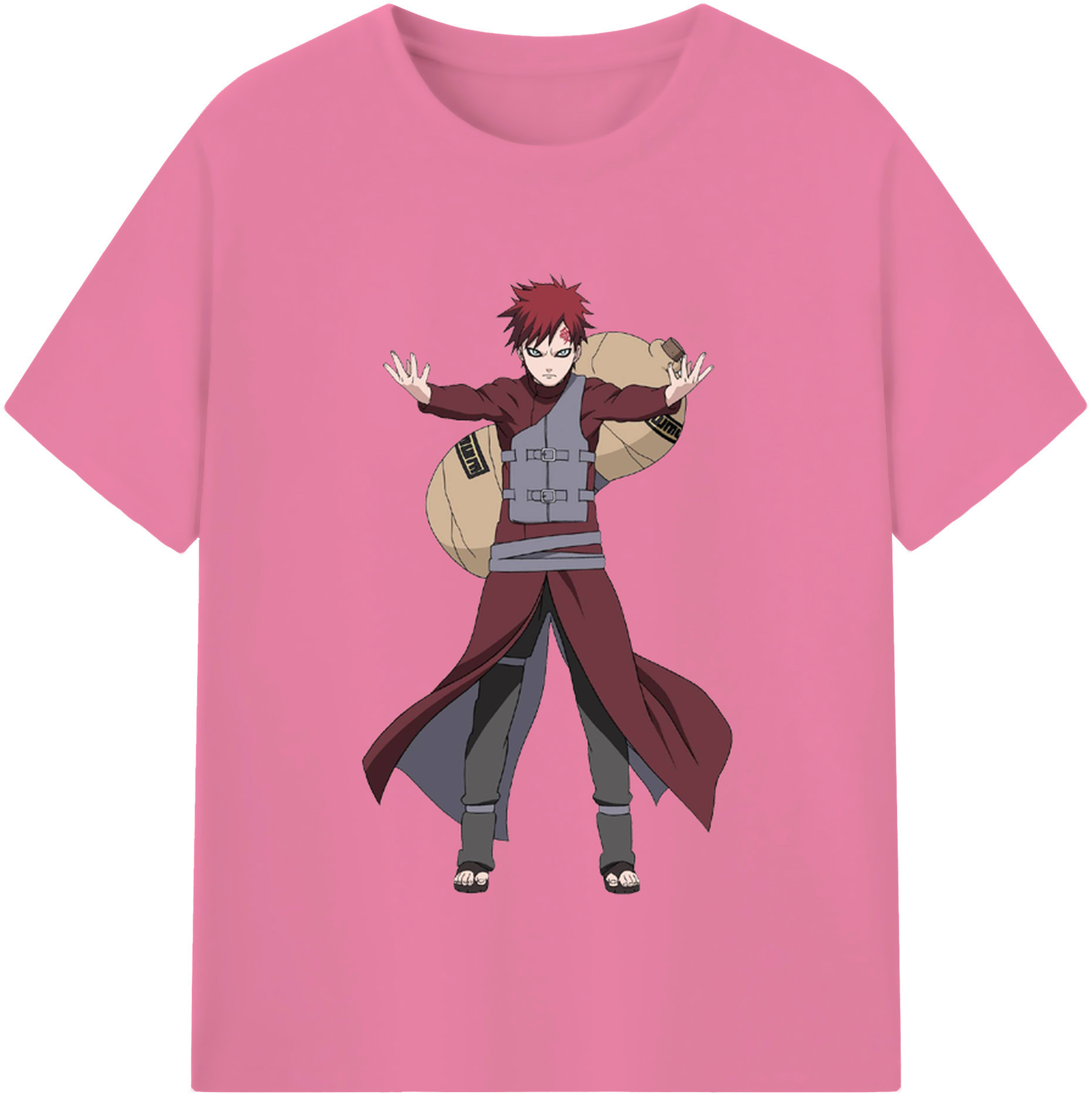 （画像用） NARUTO -ナルト- ガアラ Gaara 綿100％半袖Tシャツ（フロントプリント）